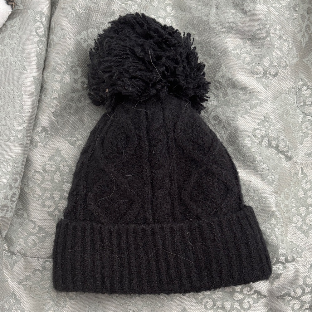 Never worn- Sonoma Black Knit Pom-Pom Hat